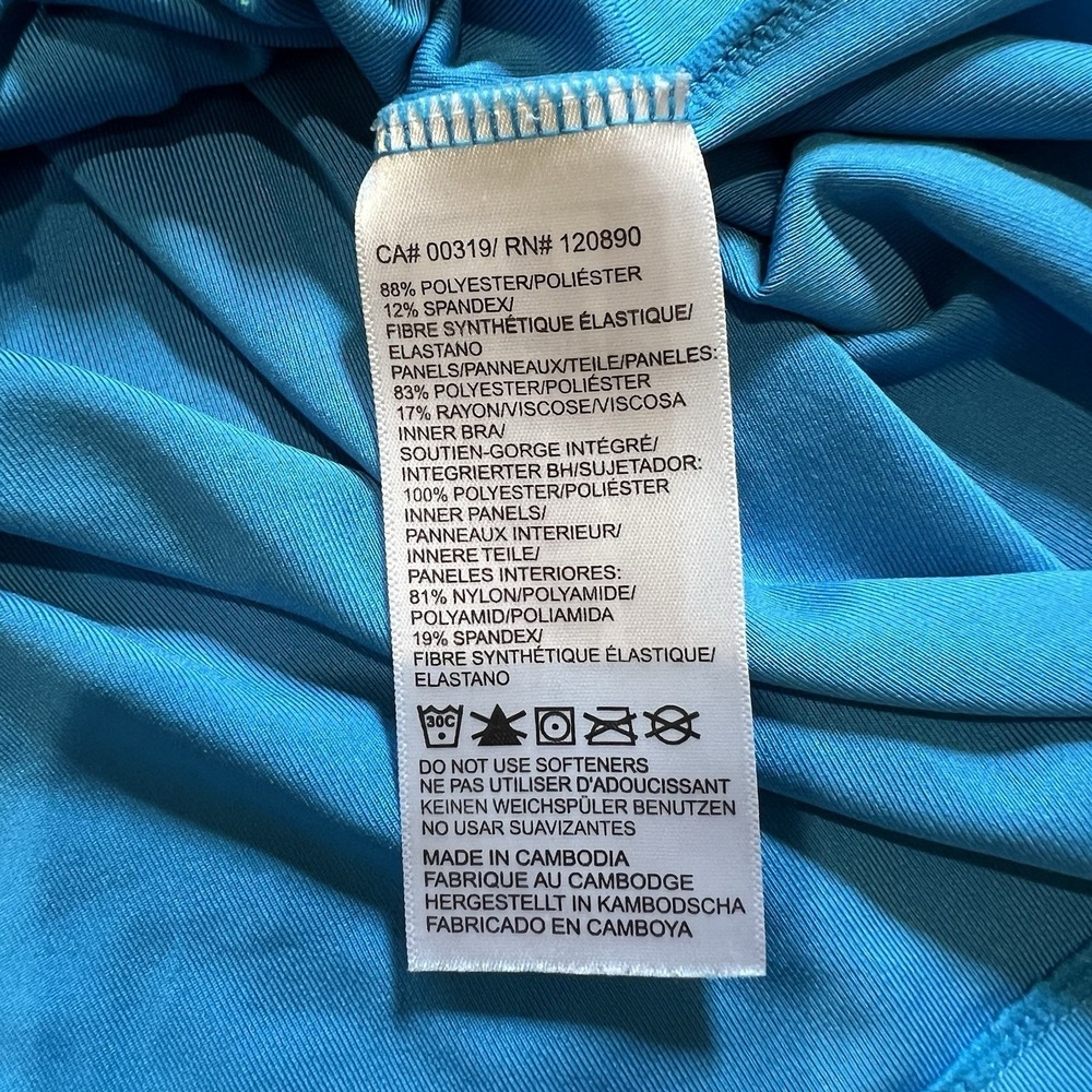Colorblock Green and Blue Sleeveless Tennis Dress with White Trim - Picture 7 of 9